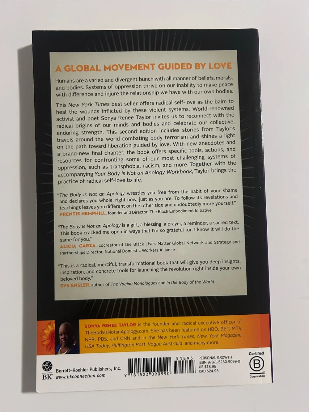 The Body Is Not An Apology by Sonya Renee Taylor - Bold Multicolor Cover - Picture 2 of 3